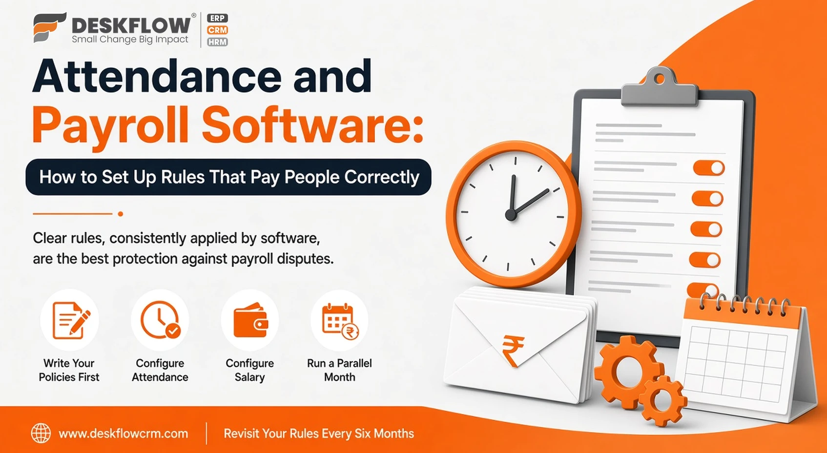 attendance and payroll software - how to set up rules that pay people correctly - deskflow crm