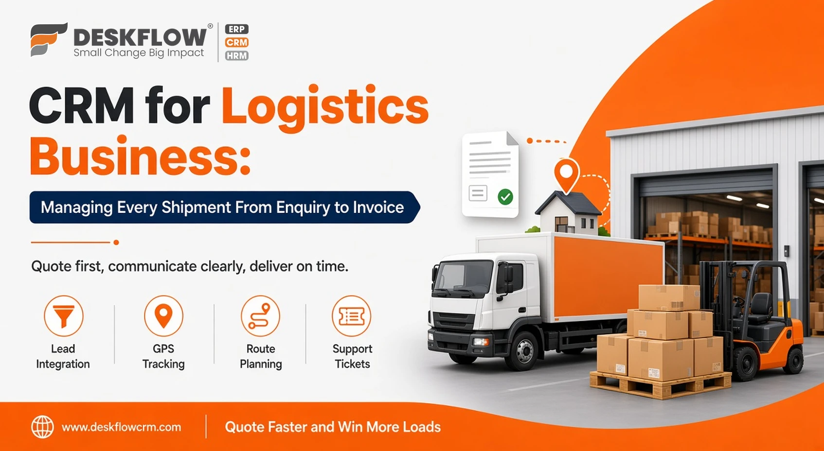 crm for logistics business - managing every shipment from enquiry to invoice - deskflow crm