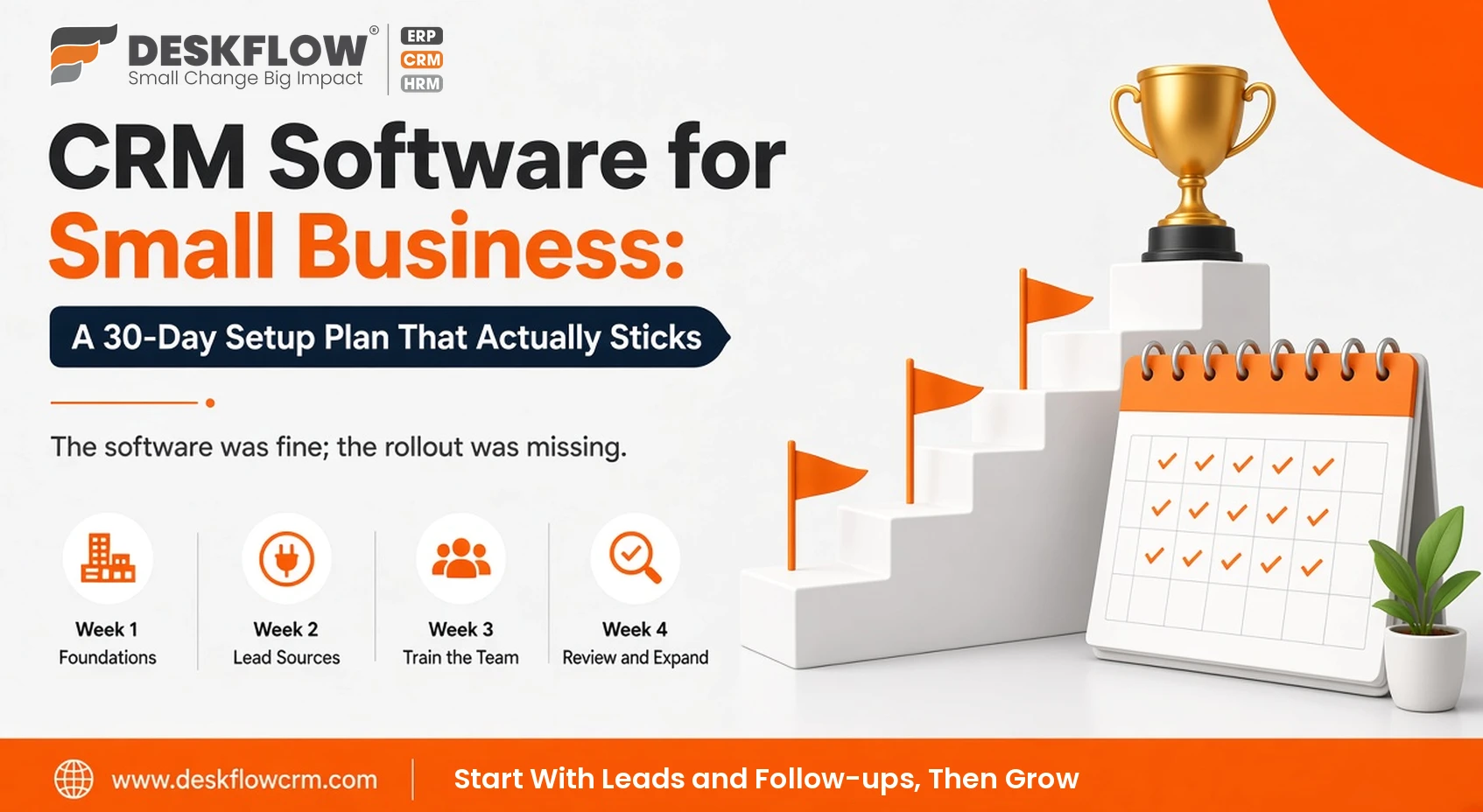 crm software for small business - a 30-day setup plan that actually sticks - deskflow crm